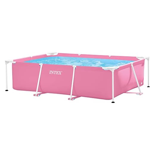 Intex 55256 - Piscina Desmontable Small Frame Familiar Rosa 220X150X60Cm, Capacidad 1.662 Litros, Piscina Desmontable, Infantil, Rectangular Para Niños