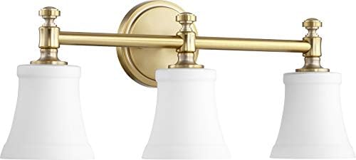 Quorum 5122-3-80 Transitional Three Gentle Self-importance from Rossington Assortment in Brass – Vintage End,