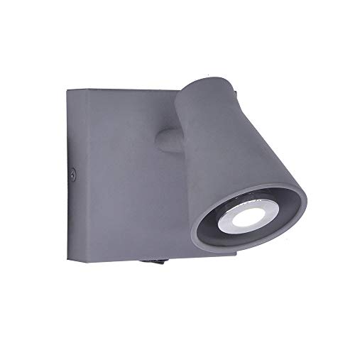 Preisvergleich Produktbild RUIBO Wandleuchte mit Druckschalter Modern für Lesesaal Schlafzimmer Hotel Zement LED Wandleuchten 350 Drehwinkel GU10 Weißlicht