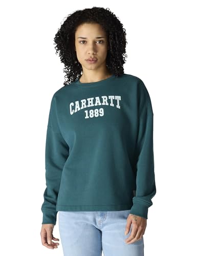 Carhartt Women's Loose Fit Midweight Graphic Sweatshirt, Greenstone, X-Small