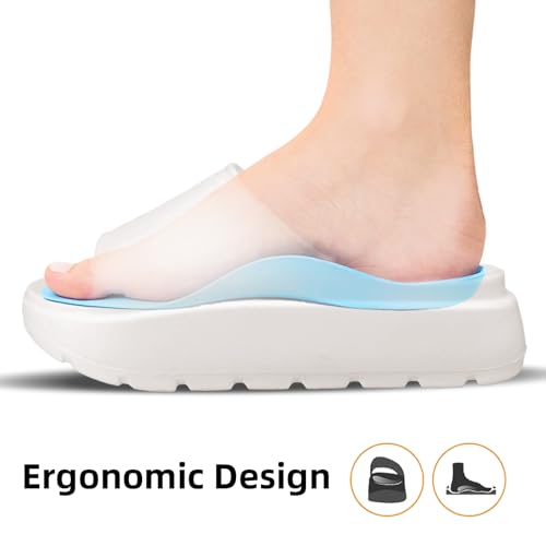 TOCONFFON Women's Pillow Slippers Cloud Slides Ultra Cushion Platform Sandals Quick Drying 5cm/2in Thick Sole4