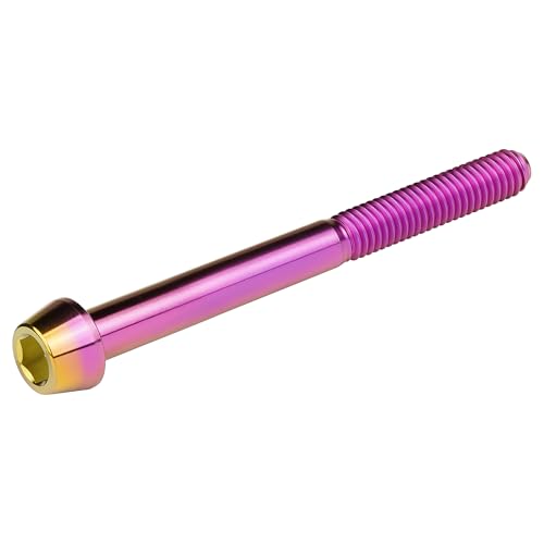 Image of Titanium Ti Bolt M5x9 16 18 20 25 30 35 40 45 50 55 60mm Tapered Head Screws Pack of 4 (M5x55mm, Purple Gold)