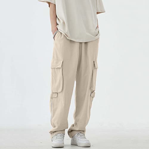 Jesaisque Palazzo Pants For Women Men Cotton Sports Casual Pants Elastic Waist Straight Leg Loose Pants Beach Pants For Women Cargo Pants Woman Joggers Pants Lounge Pants #TOP4