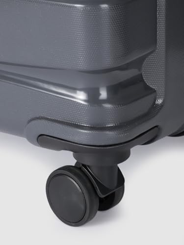 Image of TEAKWOOD LEATHERS Unisex 8 Wheels Trolley Bag, Hard Cabin with Zipper Closure, Adjustable Push Button & Cross Side Strap, Lock System 360 Degree (65 CM, Dark Grey)