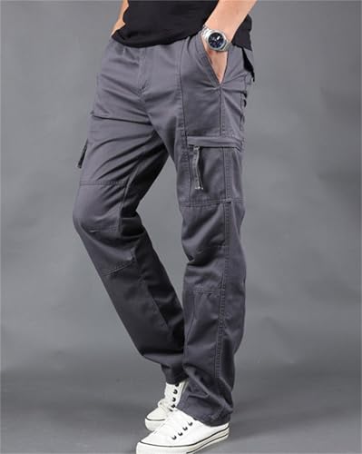 GPCHAN Cargo Pants for Men Multi Pockets Classic Casual Work Hiking Relaxed Fit Chino Pants3