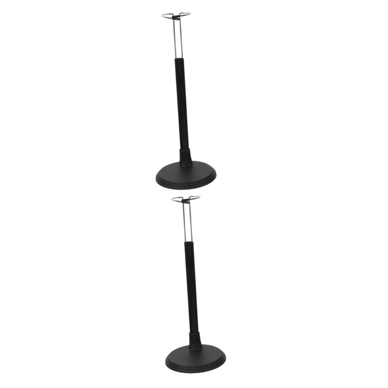Gogogmee 2pcs Adjustable Doll Stand Base Round Abs Stainless Steel Material Doll Display Rack