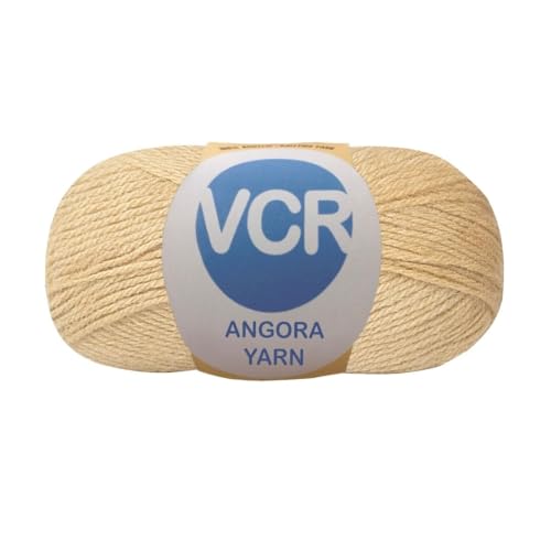 Image of VCR Light Brown Angora Knitting Yarn, Pack of 1, 100 Grams Hank, 256 Meters Length, 80% Flurry - 20% Acrylic Polyamide Soft Ball for Crochet and Knitting, Suitable for Baby Blankets, Cushion Covers