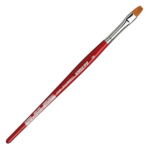 Image of da Vinci Watercolor Series 5880 CosmoTop Spin Paint Brush, Flat Synthetic with Red Handle, Size 8 (5880-08)