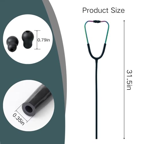 Image of Stethoscope Replacement Tube Rainbow Black Tubing fits for Littmann III
