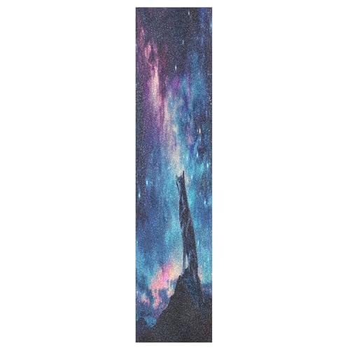 CEBUGI Wolf Skateboard Grip Tape 44x10in Waterproof Tear-Proof Longboard Grip Tape Bubble Free Non-Slip Scooter Grip Tape for Girls Boys