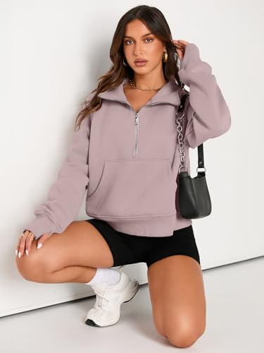 Image of AUTOMET Womens Sweatshirts Half Zip Cropped Pullover Fleece Quarter Zipper Hoodies 2026 Fall Fashion Outfits Clothes