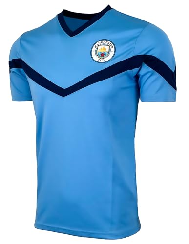 Icon Sports Boy's Soccer Training Jersey, Youth Short Sleeve Tee Shirt (Youth Large) Blue