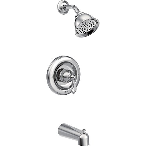 Grifería para baño tradicional Moen Posi-Temp T2123 en acabado cromo para bañera y ducha miniatura 1