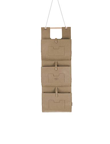 RAIKOU Organizador de Pared Colgante,Bolsa de Almacenamiento de Pared de Fieltro,Bolsa de Almacenamiento para colgar,Adecuado para la Cocina,el Baño,la Oficina(Beige,3 Bolsillos) Cover
