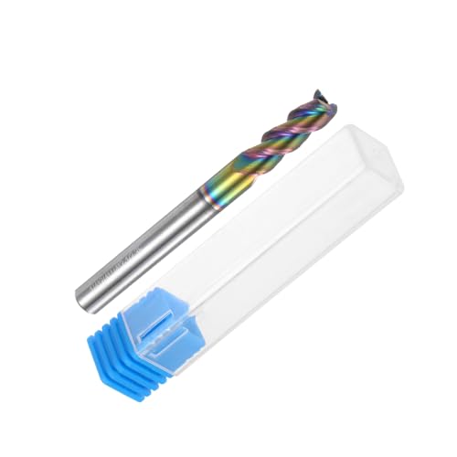 QUARKZMAN Hartmetall-Vierkantfräser, 1/4 Zoll Durchmesser, diamantähnlicher Kohlenstoff beschichtet, 4-schneidiger Fräser, für Aluminium, Kupfer und Nichteisenmetalle