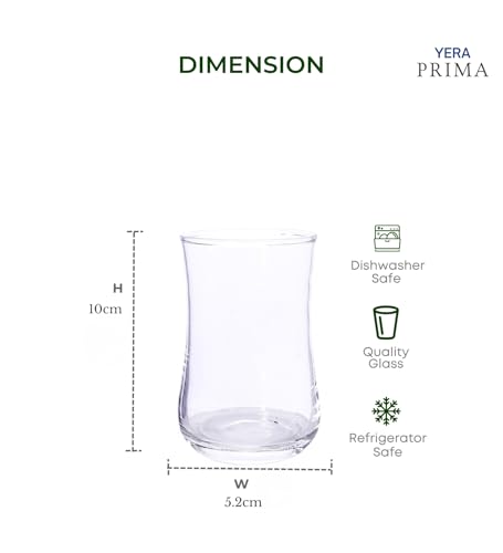 Image of Yera Prima Bonn Zest Designer Tumbler Set of 2, 230 ml Each Transparent | Hot & Cold Drinks, Juice, Cocktail, Milkshake, Smoothie | Ideal for Home, Party, Restaurant, Gifting | Special Occasions