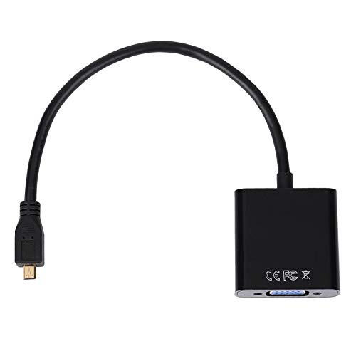 Cloverly Adaptateur convertisseur de câble vidéo Professionnel 1080P Micro HDMI vers VGA Femelle pour Ordinateur Portable PC Noir
