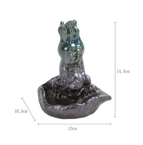 Brûleur d'encens reflux en céramique bleue anti-stress et odeurs - 7