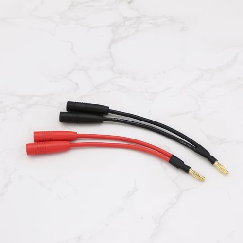 Adaptador cable banana 4mm macho a 2 hembra 4 piezas miniatura 5