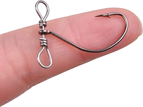 30Pcs Drop Shot Fishing Hooks In-Line Drop Shot Rig And Swivel High Carbon Steel Fishhook Worm Hook Spin Shot Drop Shot Hook Swivel Fishing Hooks For Bass,Perch, Carp, Catfish #TOP4