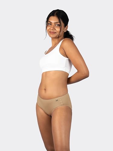Image of Lavos Bamboo Cotton Panties for Women, Comfortable Soft Mid-Waist Hipster Panty with Thin Inner Elastic, Anti-Bacterial Odour Free Underwear for Womens, Seamless No Visible Briefs for Ladies