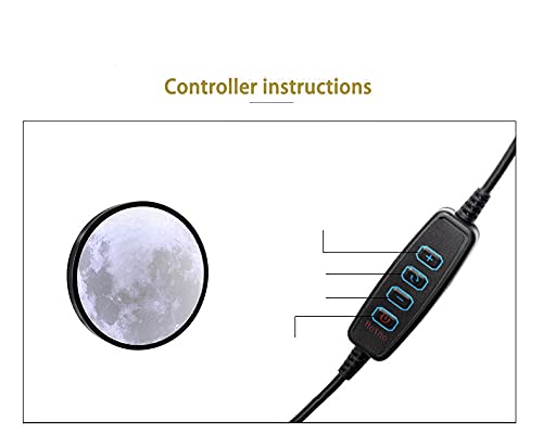 Htndayhe Magic Moon Mirror Illuminated Moon Mirror, Makeup Mirror Lunar Luminous Mirror With 3 Brightness Lights, Moon Magic Mirror Decoration Night Light Mirror Turns To Illuminated Moon (9.83") #TOP1