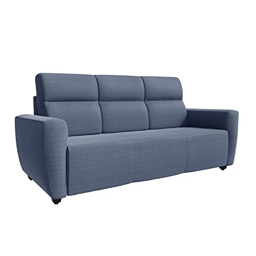 Image of Wakefit 3+2 Seater Sofa Set, Omega Blue, Wooden Sofa, 3 Year Warranty