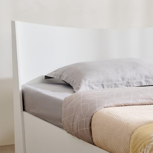 Image of Home Centre Helios Alton King Bed |Engineered Wood with Box Storage King Bed| (White) |1 Year Warranty