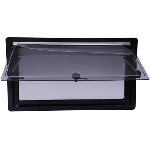 90×50 cm RV Caravan Side Opening, External Foldable Camper Panel with Insect Screen, Double Glazed Insulated Glass, Waterproof Vent for Motorhomes, Trailers and Marine Yachts
