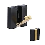 QUATHECH Folding Hideaway Coat Hooks - 2PCS Wall Hooks for Hanging - Decorative Cubicle Retractable Hooks, for Hanging Coat, Scarf, Hat, Bag, Towel, Cup,Umbrella (Black/Gold 2PCS)