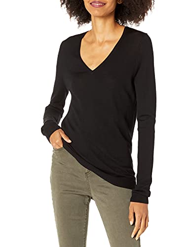 Lark & Ro Women's Merino Wool Long Sleeve V Neck...