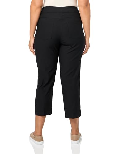 SLIM-SATION Women's Plus Size Pull on 5-Pocket Jean Style Crop with 3 Strap Hem Vent2