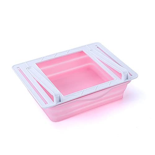 Cuisine Silicone Réfrigérateur pliable Armoire de rangement Végétal Basket Panier Porte-fruits et outils de fruits (Color : Pink, Number of Tiers : 1 tier)