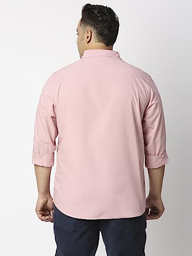 Image of Thomas Scott Men's Plus Size Cotton Casual Shirt | Regular Fit | Long Sleeves | Spread Collar | Solid | Soft & Breathable | Everyday Comfort Shirt for Men