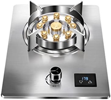 Gas Stove Cooktop, Stainless Steel Cooktop Burner, Desktop and Recessed Installation Suitable for Kitchen,Timing Camping Gas Stove (Color : Silver, Size : LPG)