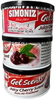 Simoniz - Gel Air Freshener 3 Pack 2.5 Ounces each - Auto Air Freshener, Eliminates Bad Scents & Odors - Home, Pets, Bathroom, Kitchen, Living Room, Car - Absorbent, Long Lasting Fragrance (Juicy Cherry)