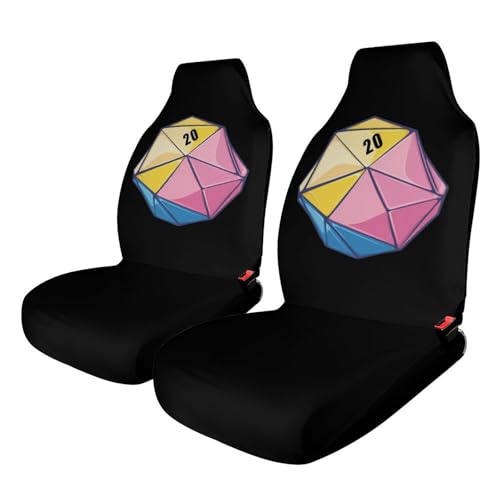 Pansexual Flag Dice Car Seat Covers Universal Car Front Seats Protector Auto Interior Accessories 2PCS