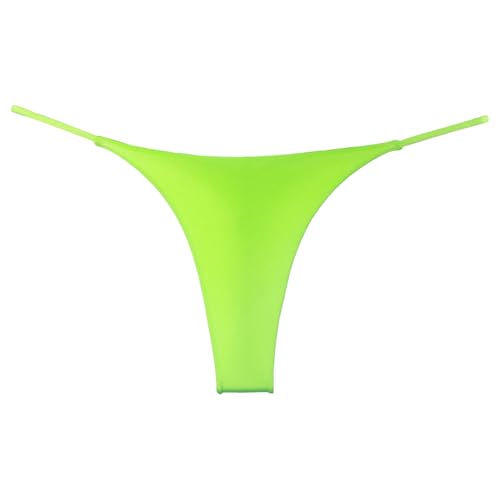 RUNQHUI G-String - Bikini sexy para mujer, con cordón y tanga, Verde neón., M
