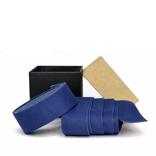 Image of The Grit Co. Leather Grip Wrap for Motorcycle Handle bar - Bike Handlebar Universal Grips (Virtigo Blue)