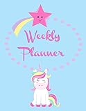  Weekly Planner: Undated Perpetual~Cute Kawaii Magical Unicorn Theme Planner 52 Weeks