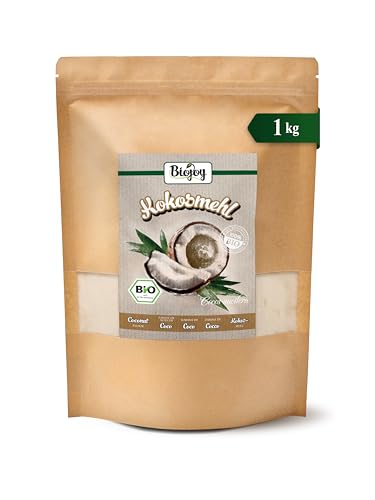 Biojoy Farine de coco BIO (1 kg), partiellement déshuilée et sans sucre ajouté