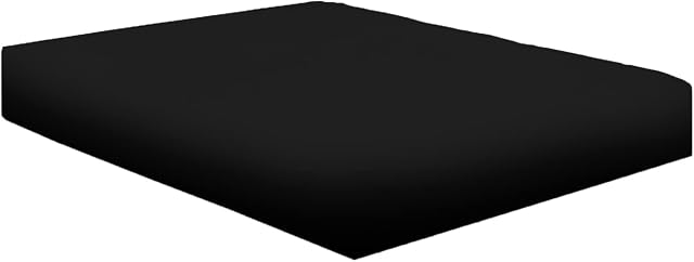 NIYS Luxury Bedding Finest 100% Egyptian Cotton 16" 40CM Extra deep Fitted Sheets 15 Colours Single Double King Super King (Black, King)
