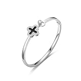 Hmooy Four Leaf Clover Bracelet, Lucky Clover Fashion Bracelet for Women Girls Good Luck Charm Bangl