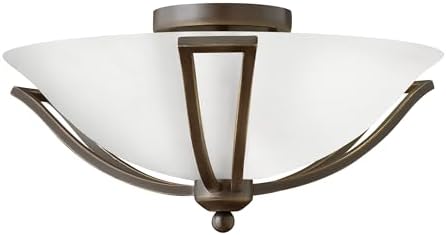 Hinkley Bolla Transitional Two Light Flush Mount, Olde Bronze with Opal Glass