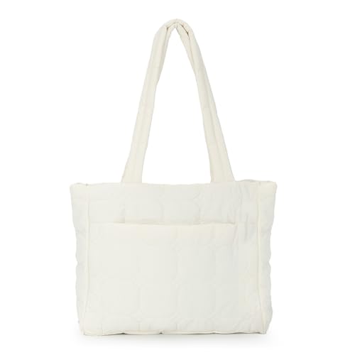 Sac fourre-tout matelassé pour femmes Fecialy grand format noir avec fermeture