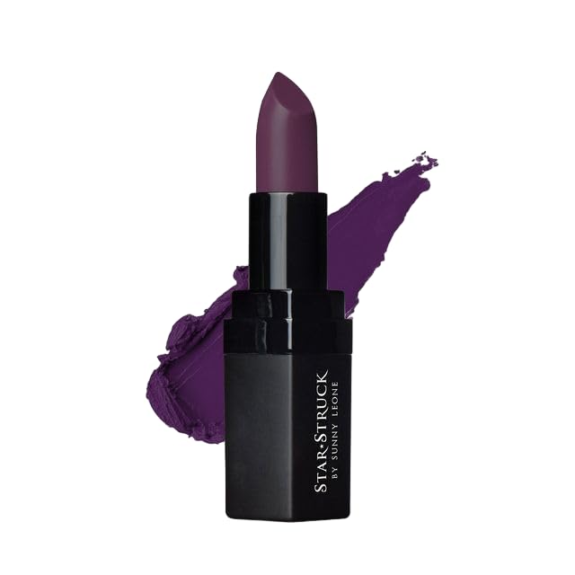 STAR STRUCKBY SUNNY LEONE Luxe Matte Lipstick | Wine (Purple) Colour Lipsticks for Women | Wine | 4.2 gm