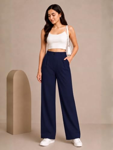 Image of Womens NS Lycra Korean High Waist Straight Pants
