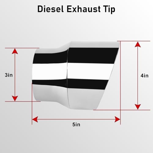 Image of MuHize Exhaust Tip 3 inch Inlet, 4 inch Outlet 5 inch Length Performance Exhaust Tips