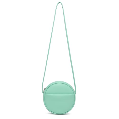 Image of Circle Crossbody Bag for Women NYLON Circle Purse with Zipper Adjustable Knot Shoulder Straps