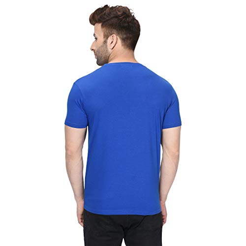 Image of London Hills Henley Neck T Shirt for Men | Tshirt for Man | T Shirt for Men | Mens Casual T Shirts | Cotton Blend Solid Half Sleeve Button Neck Slim Fit Casual Tee
